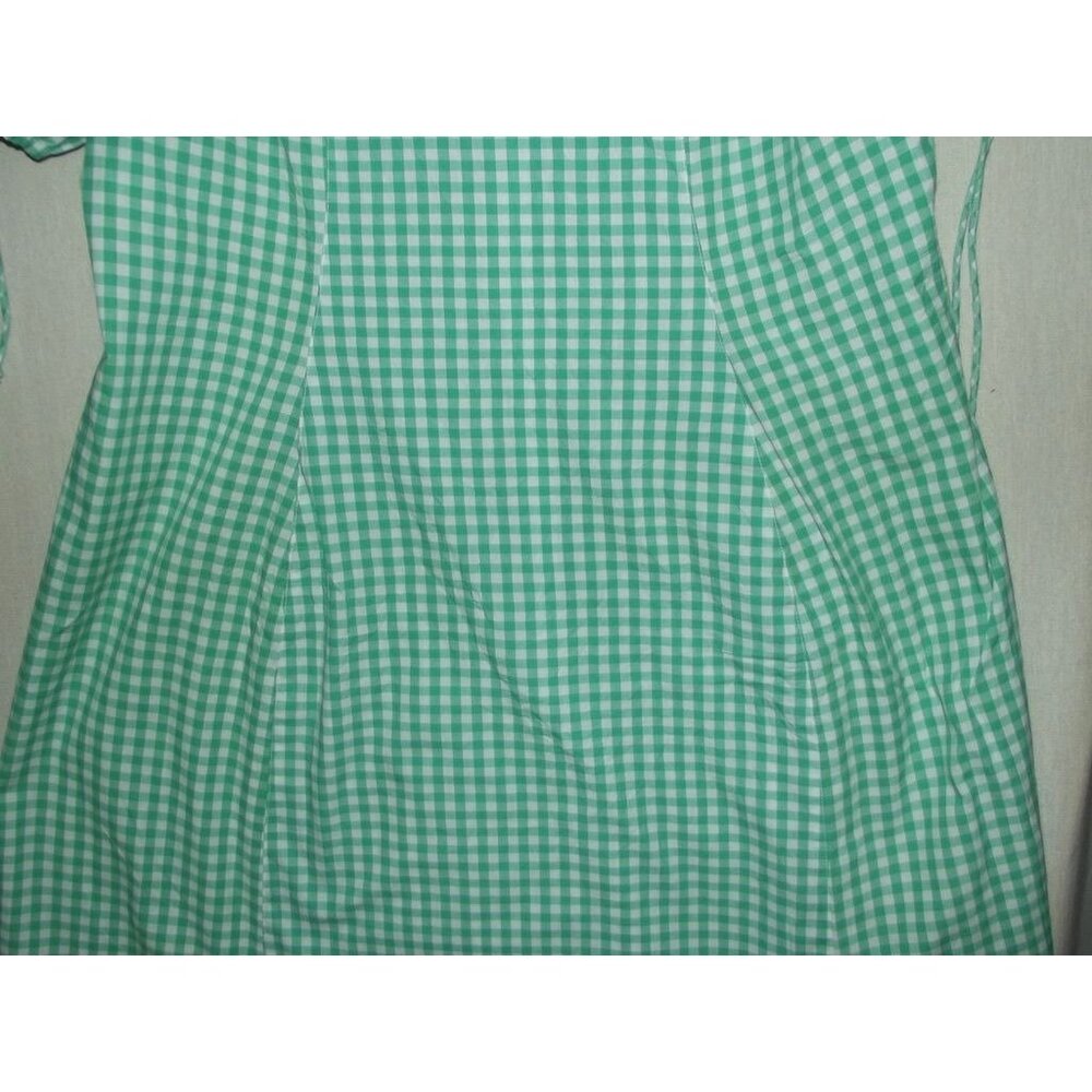 Influence Dress Womens 14 Midi green white gingham check puff sleeve lace up - Picture 14 of 15
